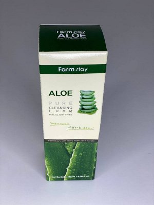 Farm Stay Aloe Pure Cleansing Foam Очищающая пенка для лица с экстрактом алоэ 180 мл