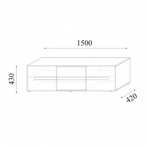 Тумба под ТВ Хлоя, 1500х430х420, цвет белый глянец / белый