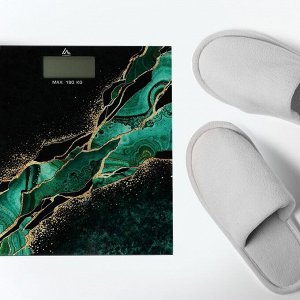 Весы напольные Luazon LVE-015 «Малахит», электронные, до 180 кг, 2хAAА (не в комплекте)
