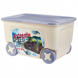 Детский ящик для игрушек "COOL" "Супер Трак" на колесах 50 литров LA1036