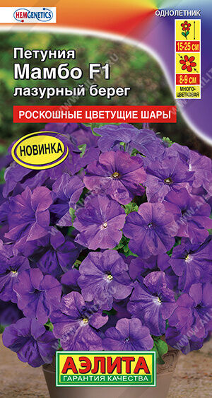 Петуния Мамбо F1 лазурный берег
