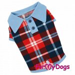 Поло для собак р12, спинка 27см красный в клетку Formydogs