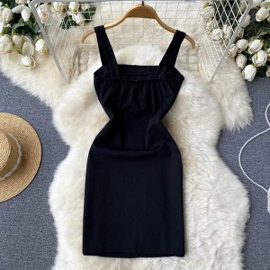 Платье-сарафан черное