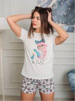Пижама Бетти бежевый (футболка и шорты)