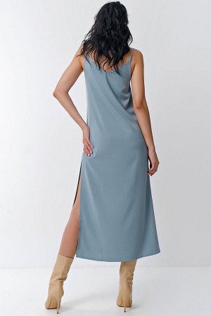 Платье-комбинация с высоким разрезом мятное