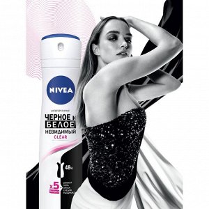 Нивея Дезодорант-антиперспирант спрей Nivea "Черное и Белое" Невидимый Clear, 150 мл