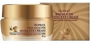 Deoproce Восстанавливающий крем для кожи вокруг глаз с экстрактом слизи улитки Snail Galac-Tox Revital Eye Cream, 30 гр