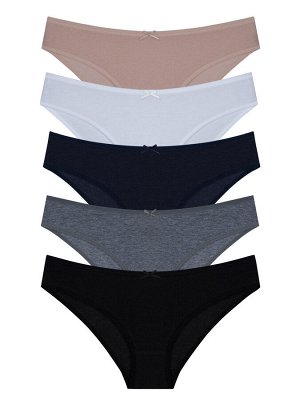 Набор женских трусов TOPANTY 1003, BIKINI, 5 шт/уп, Color Mix