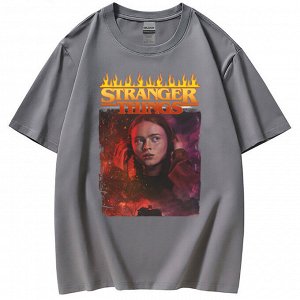 Подростковая футболка, принт "Stranger Things", цвет серый