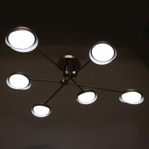 Люстра 1852/6 LED 96Вт 3000-6000К серо-золотой 114х114х24 см