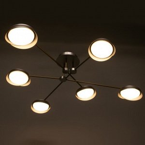 Люстра 1852/6 LED 96Вт 3000-6000К серо-золотой 114х114х24 см