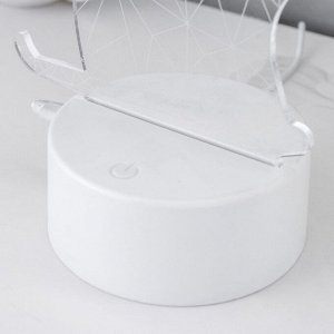 Светильник сенсорный «Кот сидя» LED 7 цветов USB/от батареек белый