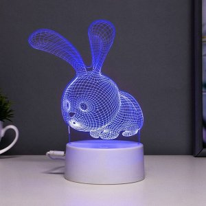 Светильник сенсорный «Кролик» LED 7 цветов USB/от батареек белый