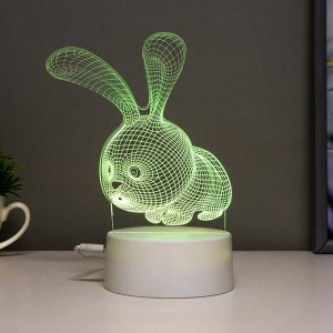 Светильник сенсорный «Кролик» LED 7 цветов USB/от батареек белый