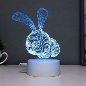 Светильник сенсорный "Кролик" LED 7 цветов USB/от батареек белый