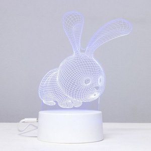 Светильник сенсорный «Кролик» LED 7 цветов USB/от батареек белый