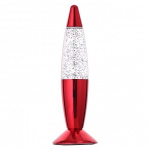 Светильник "Красная ракета" LED, лава, блёстки, от батареек 3хLR44 19 см RISALUX