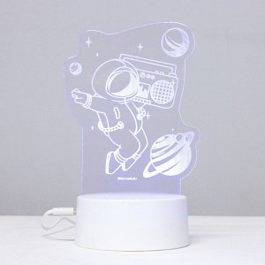 Светильник сенсорный "Космо танцор" LED 7 цветов USB/от батареек белый 10х12х19,5см