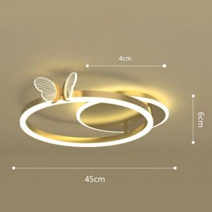 Люстра "Бабочки Уно" 36Вт LED 6000К золото 45х45х6см