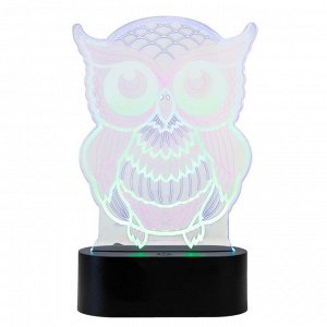 Светильник сенсорный "Сова" LED USB (90см) от батареек 3xАА черный 12,7х5,5х20,5 см