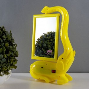 Настольная лампа с фоторамкой, зеркалом "Слон" LED 5Вт USB RGB желтый 17х6,5х28 см RISALUX