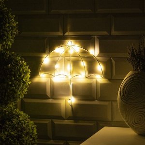 Luazon Lighting Светодиодная фигура «Зонт» 25 x 23 см, металл, батарейки ААх2 (не в комплекте), свечение тёплое белое