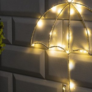 Luazon Lighting Светодиодная фигура «Зонт» 25 x 23 см, металл, батарейки ААх2 (не в комплекте), свечение тёплое белое