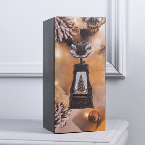Светодиодная фигура «Граммофон с Дедом Морозом» 11x28x11 см, пластик, батарейки ААх3 (не в комплекте), USB, свечение тёплое белое