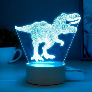 Светильник сенсорный «Тираннозавр» LED 7 USB/от батареек белый 16x9.5x16 см RISALUX