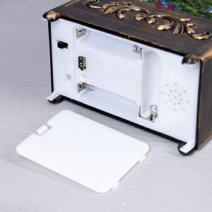 Светодиодная фигура «Фонарь с ёлкой» 13 x 30 x 7 см, пластик, батарейки ААх3 (не в комплекте), USB, свечение тёплое белое