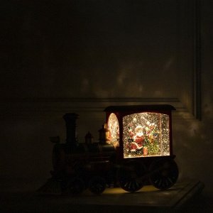 Светодиодная фигура «Паровоз» 30x18x11 см, пластик, батарейки ААх3 (не в комплекте), USB, свечение тёплое белое
