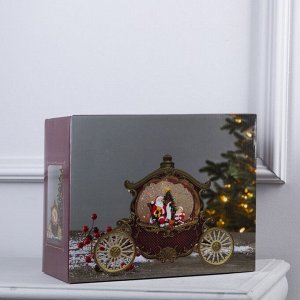 Светодиодная фигура «Карета с подарками» 26x23x11 см, пластик, батарейки ААх3 (не в комплекте), USB, свечение тёплое белое