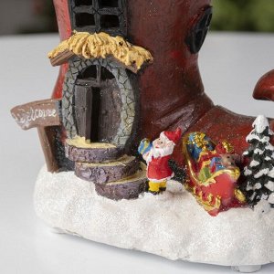 Светодиодная фигура «Эльфийский сапог» 15 x 17 x 12 см, полистоун, батарейки АААх3 (не в комплекте), свечение тёплое белое