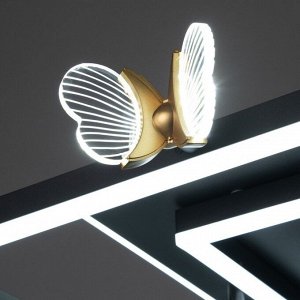 Люстра "Бабочка" 108Вт LED 3000-6000К черный 75х75х15см
