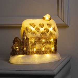 Светодиодная фигура «Зимний домик» 22x21x17 см, акрил, 30 LED, 220 В, свечение тёплое белое