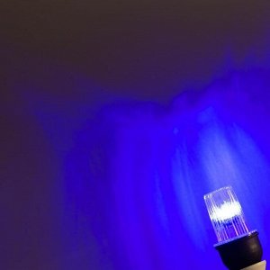 Лампа светодиодная Строб, прозрачная, Е27, 4LED, 3 Вт, 220 В, синее свечение