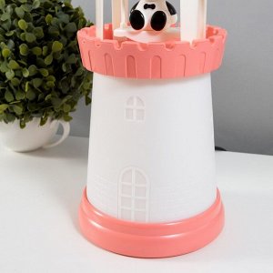 Настольная лампа "Панда" E14 10Вт бело-розовый 14х14х31 см