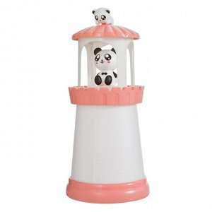 Настольная лампа "Панда" E14 10Вт бело-розовый 14х14х31 см