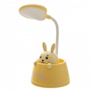 Настольная лампа "Зайчик в бочонке" LED 2Вт USB АКБ желтый 9,5х9,5х20 см
