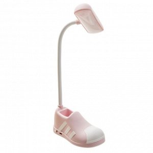 Настольная лампа "Бутса" LED 2Вт USB АКБ розовый 6х13х29 см