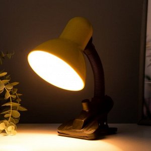 Лампа настольная Е27, светорегулятор на зажиме (220В) желтая (108А)