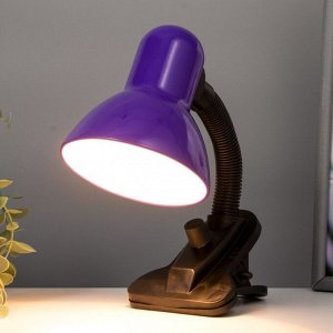 Лампа настольная Е27, светорегулятор, на зажиме (220В) фиолетовая (108А)