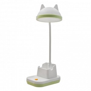 Лампа настольная "Добрая" LED 2 режима 2Вт USB органайзер зеленый 8,5х12х34 см