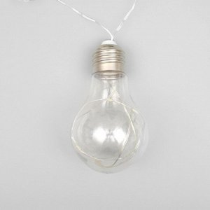 Luazon Lighting Гирлянда «Нить» 3 м с насадками «Лампочки», IP20, прозрачная нить, 100 LED, свечение синее, 12 В