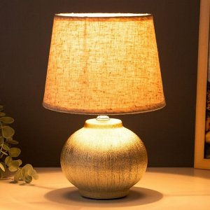 RISALUX Лампа настольная с абажуром Е14 40 Вт &quot;Золотой шар&quot; 28х17,5х17,5 см