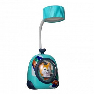Настольная лампа "Собачка" LED 3Вт USB голубой 7х8х28 см