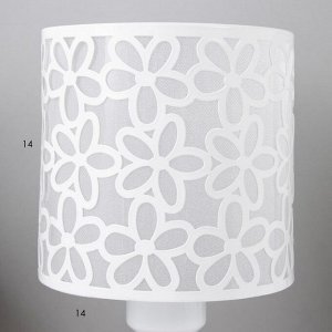Лампа настольная "Белые цветы" 40W E27 белый 14,5х14,5х31 см