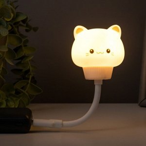 Подсветка для клавиатуры "Котенок" LED ночник USB белый 6,8х6х19 см RISALUX