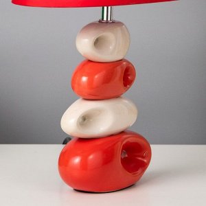 Лампа настольная керамика Е14 40Вт 220В "Сад камней: белое и красное" 38,5х23х14 см