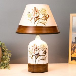 Лампа настольная керамика "Полевые цветы" Е14 25W 220В 37,5х25х25 см